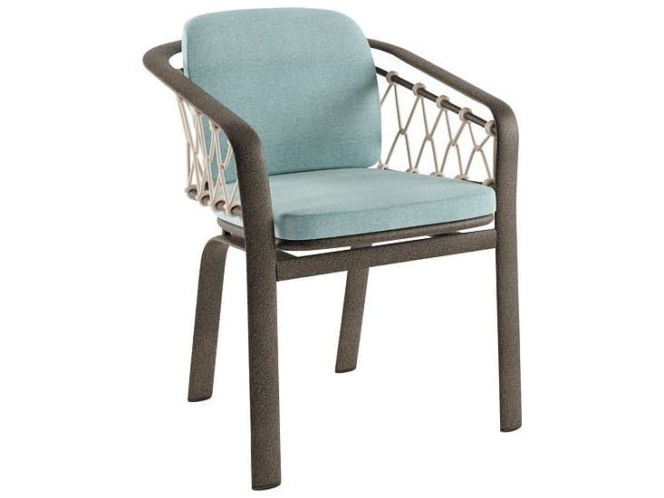 Tropitone Trelon Rope Aluminum Outdoor Dining Arm Chair