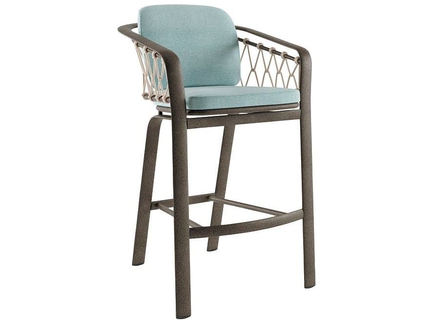 Tropitone Trelon Rope Aluminum Outdoor Patio Bar Stool