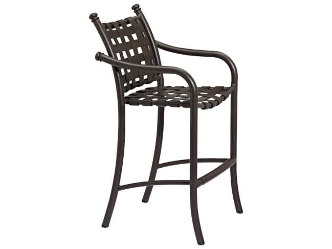 Tropitone La Scala Cross Strap Aluminum Patio Bar Stool