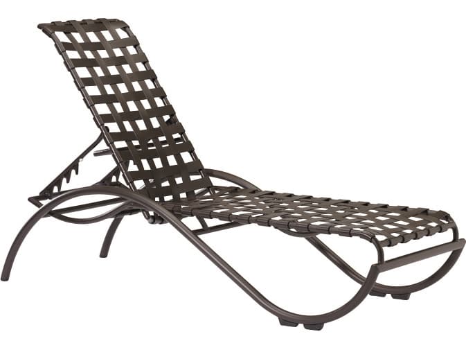 Tropitone La Scala Cross Strap Aluminum Stackable Outdoor Chaise Lounge