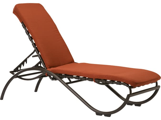 Tropitone La Scala Cross Strap Aluminum Stackable Outdoor Chaise Lounge