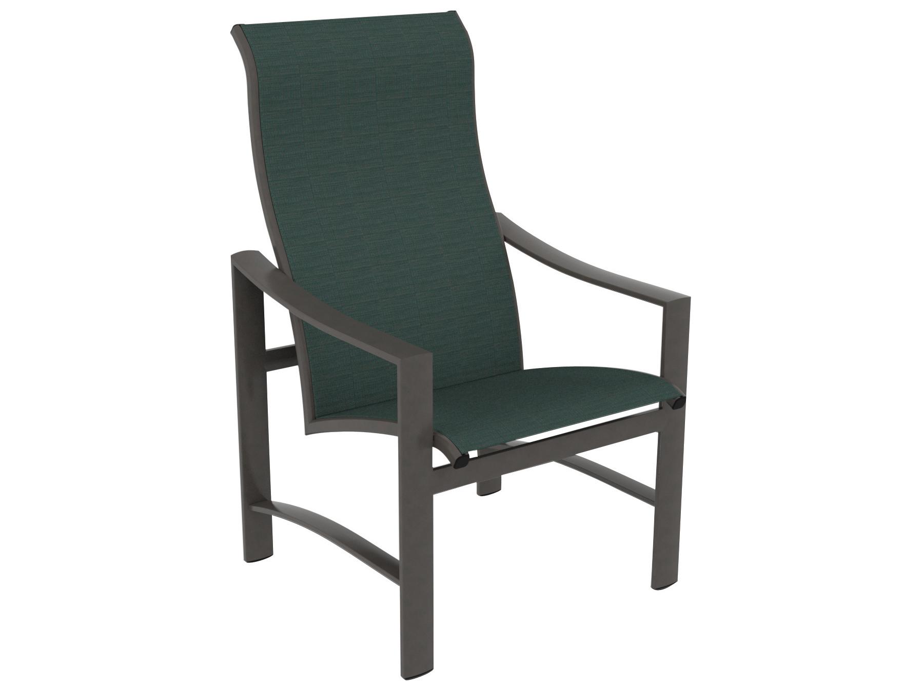 Tropitone Kenzo Sling Aluminum High Back Outdoor Dining Arm Chair