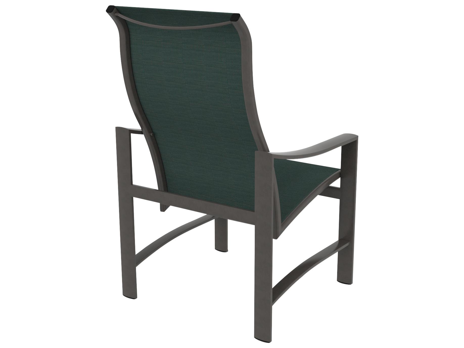 Tropitone Kenzo Sling Aluminum High Back Outdoor Dining Arm Chair