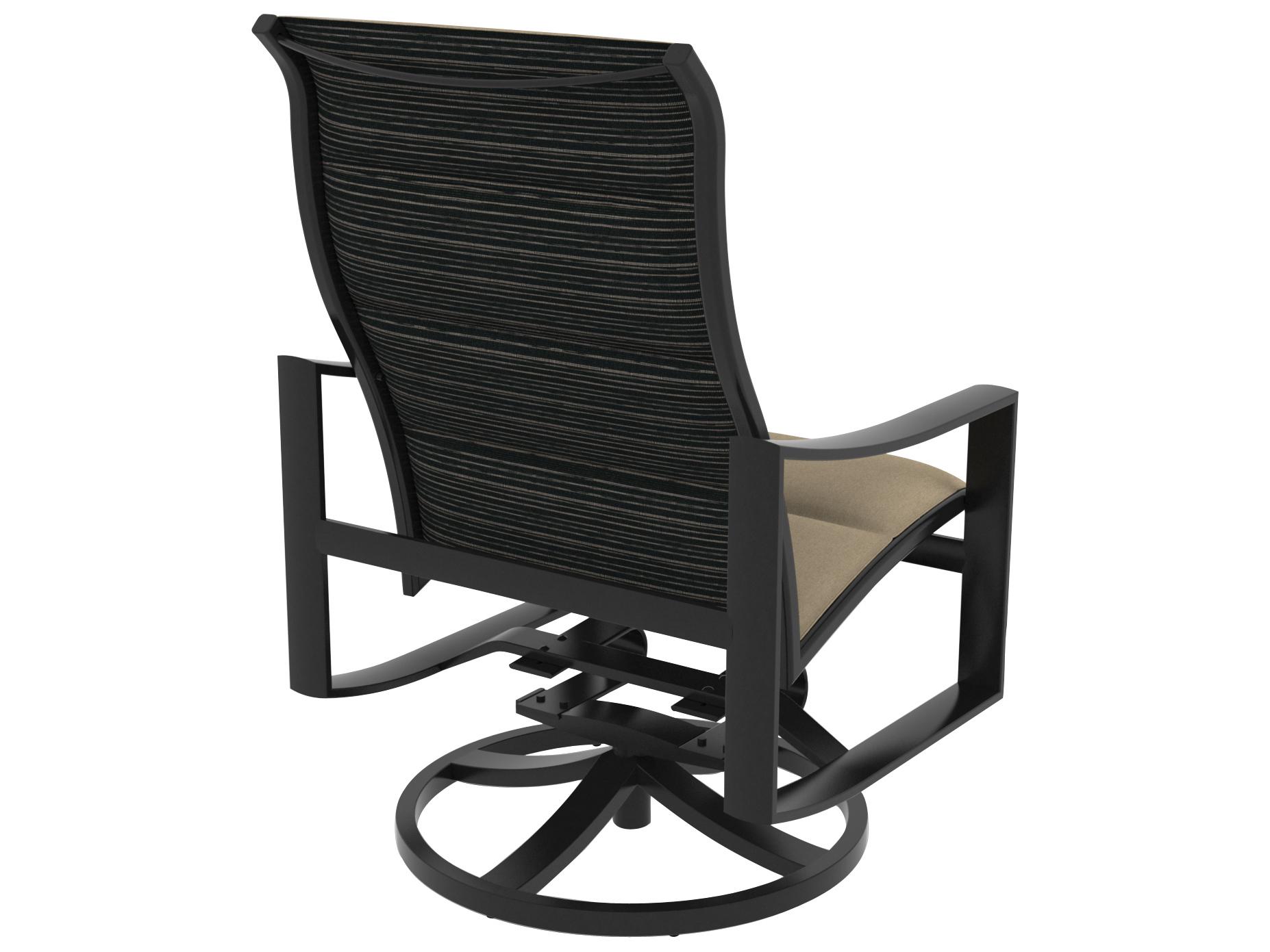 Tropitone Kenzo Padded Sling Aluminum Swivel Rocker Outdoor Lounge Chair