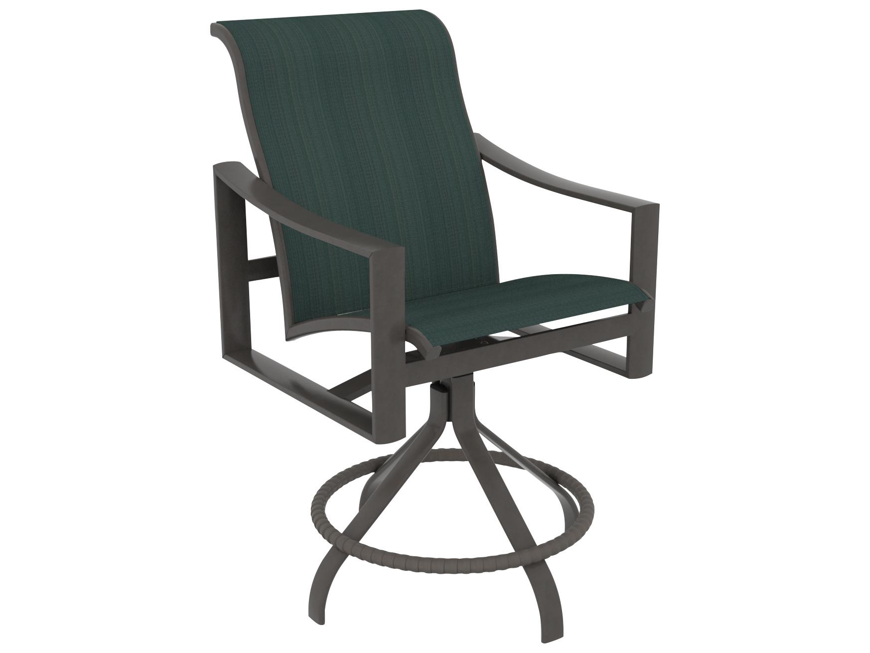 Tropitone Kenzo Sling Aluminum Swivel Patio Bar Stool
