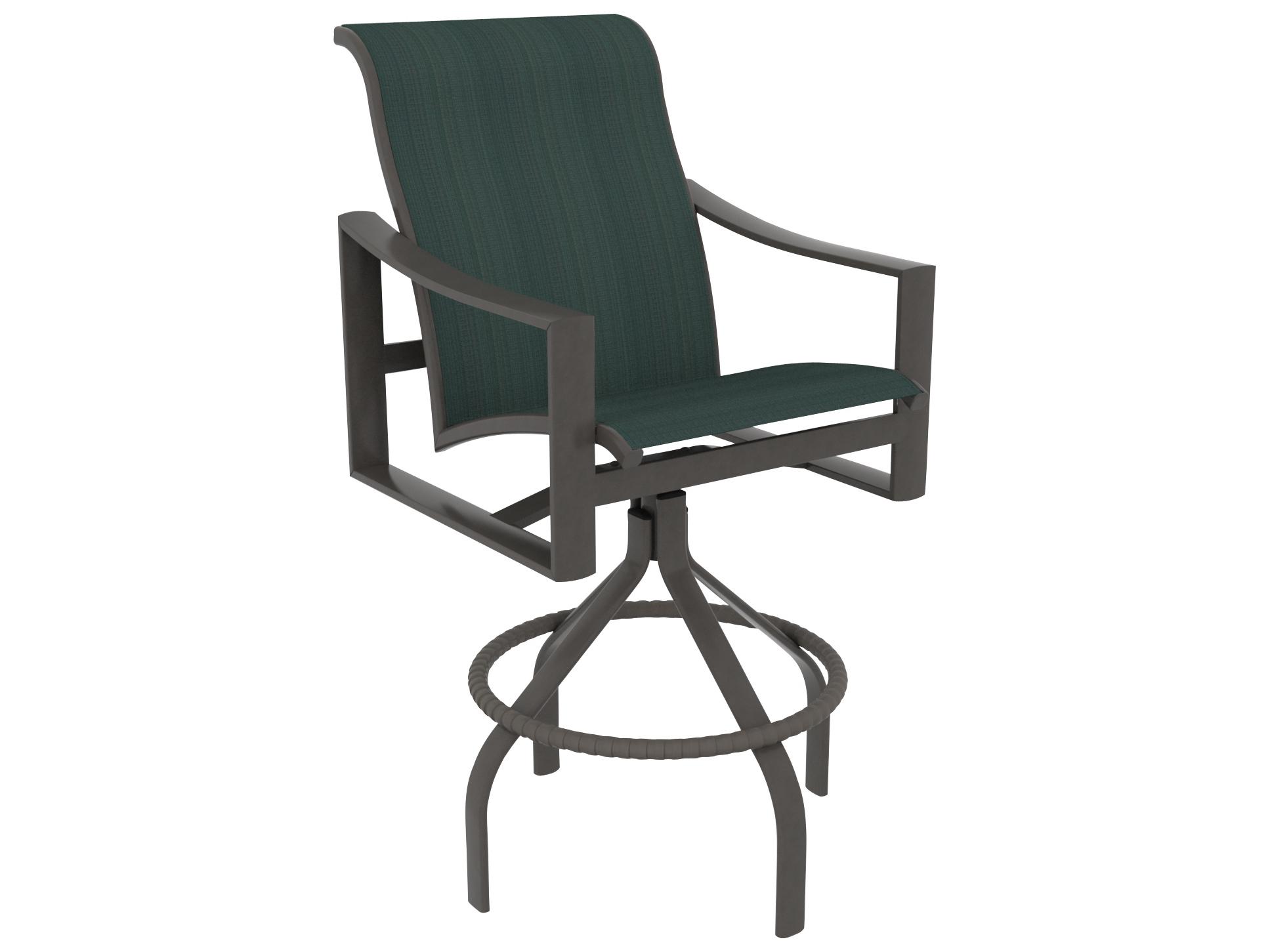 Tropitone Kenzo Sling Aluminum Swivel Outdoor Patio Bar Stool