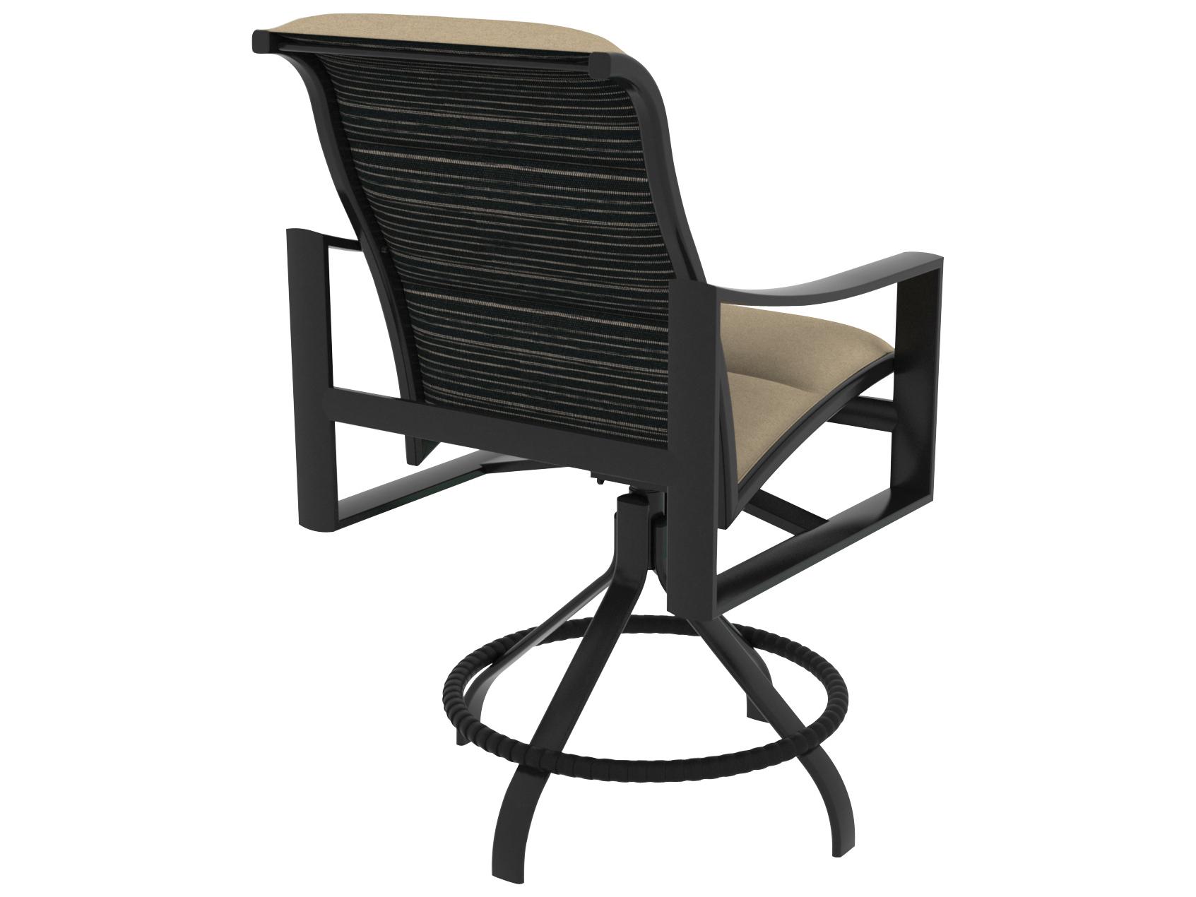 Tropitone Kenzo Padded Sling Aluminum Swivel Patio Bar Stool