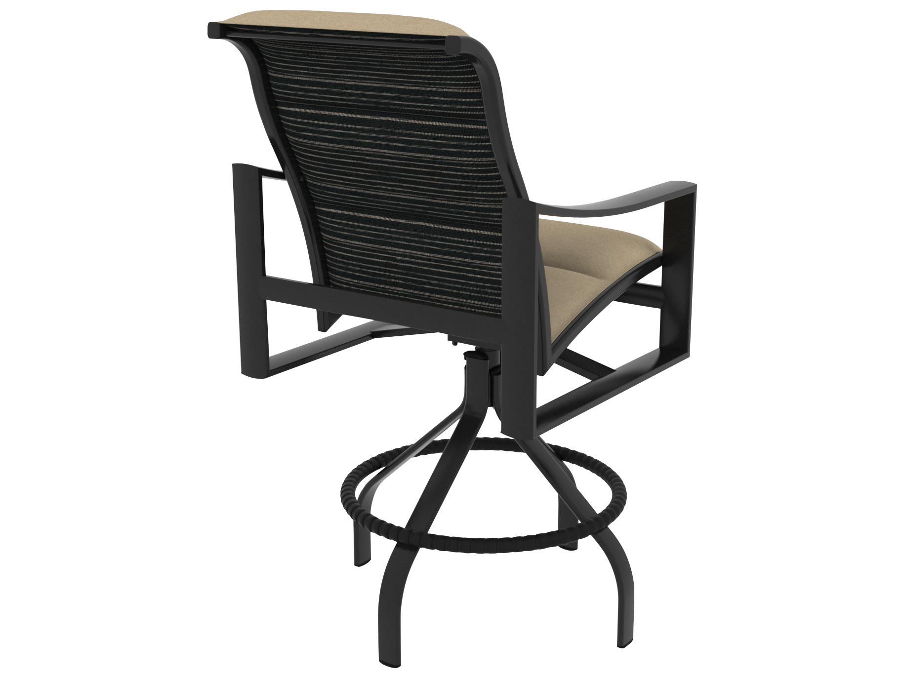 Tropitone Kenzo Padded Sling Aluminum Swivel Outdoor Bar Stool