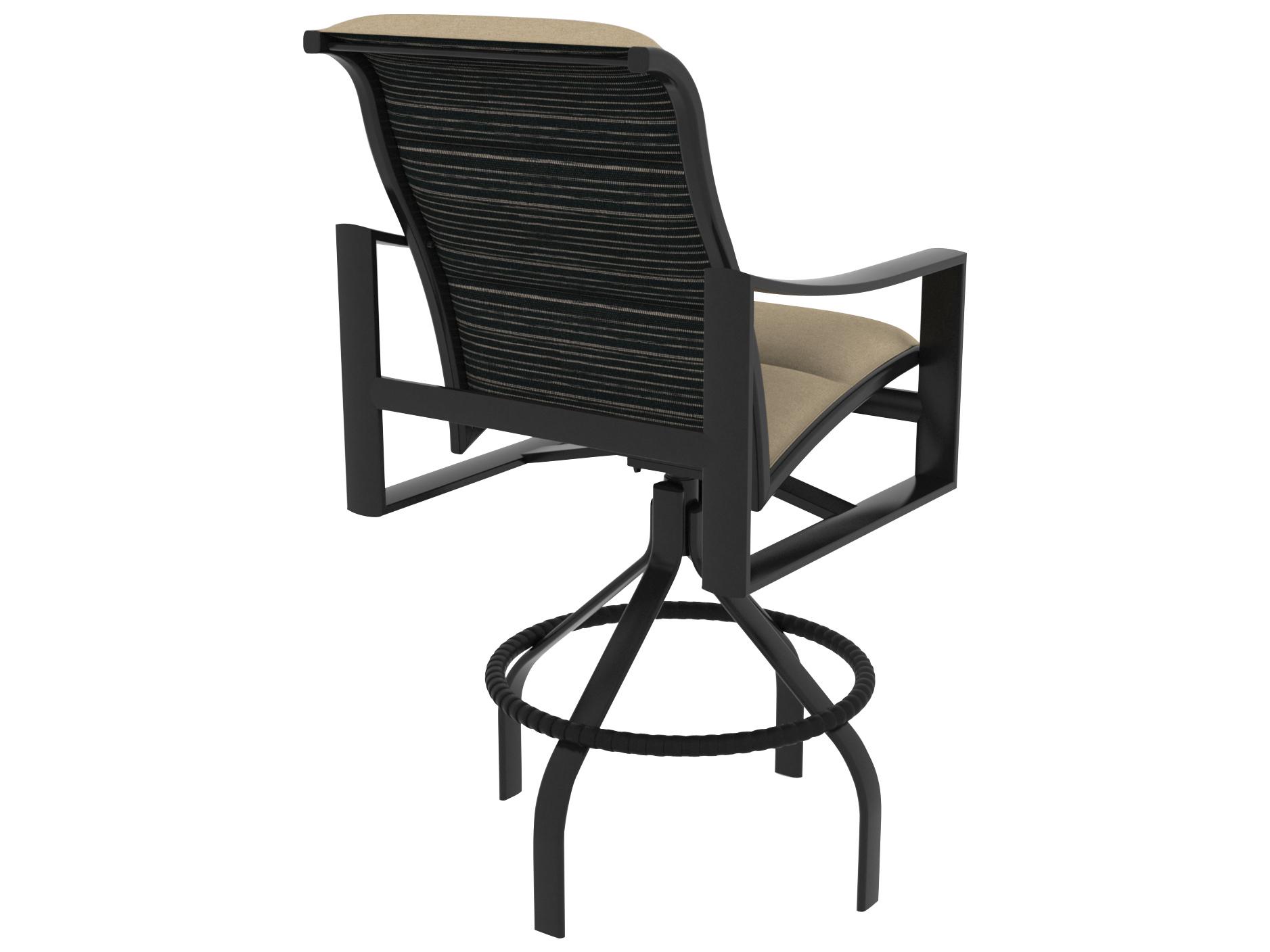 Tropitone Kenzo Padded Sling Aluminum Swivel Outdoor Patio Bar Stool
