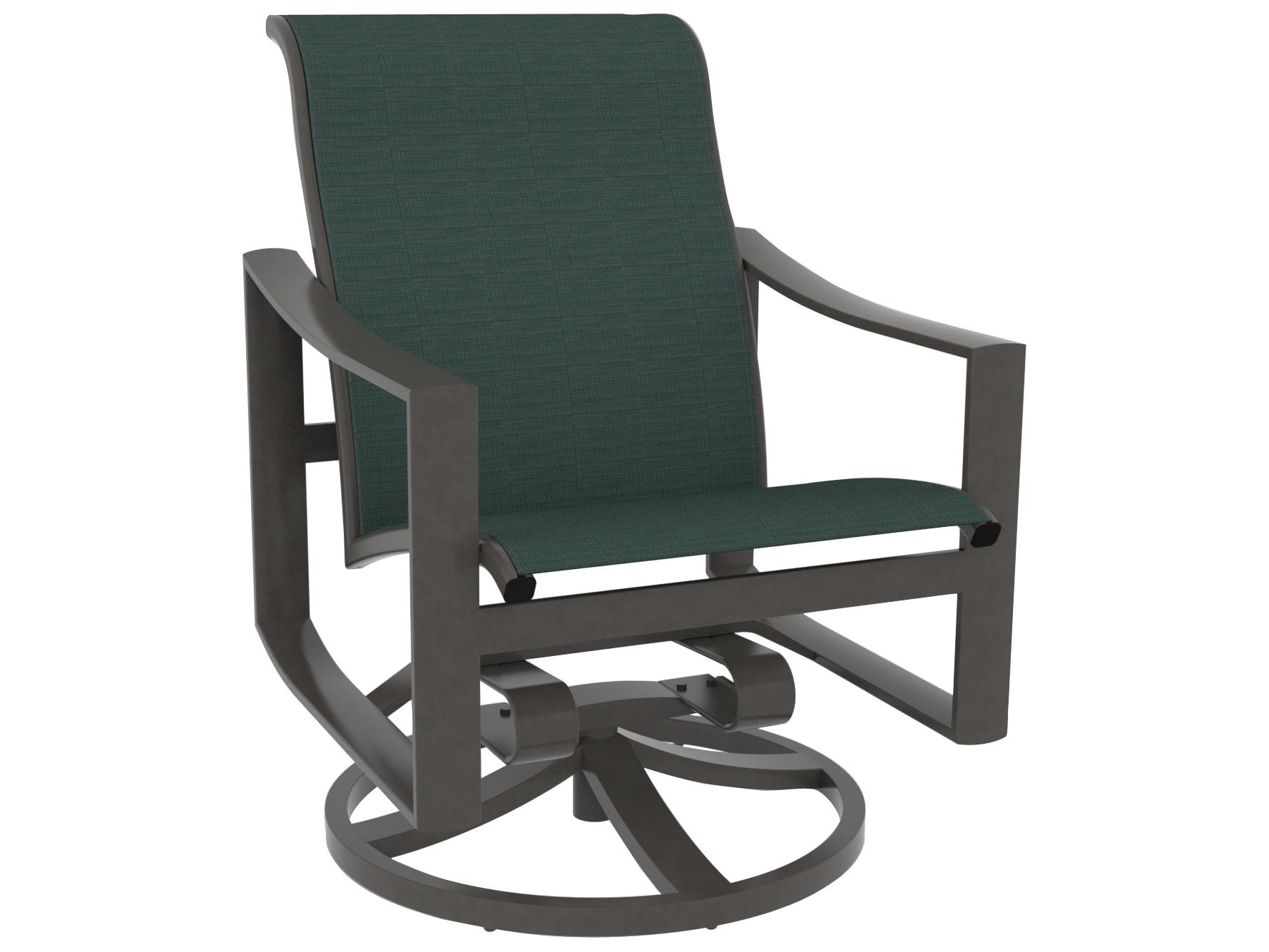 Tropitone Kenzo Sling Aluminum Swivel Rocker Outdoor Patio Dining Arm Chair