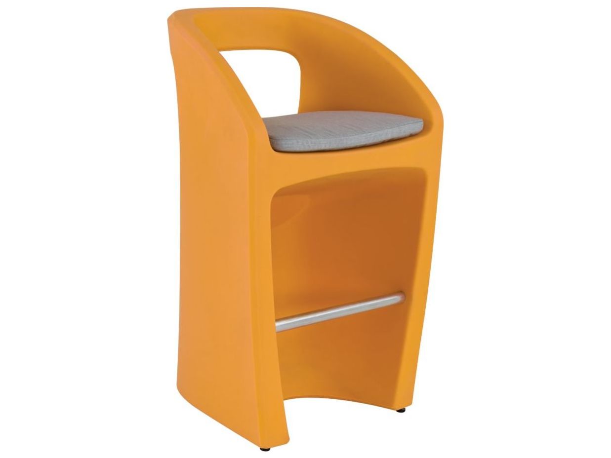 Tropitone Radius Marine Grade Polymer Patio Bar Stool with Seat Pad