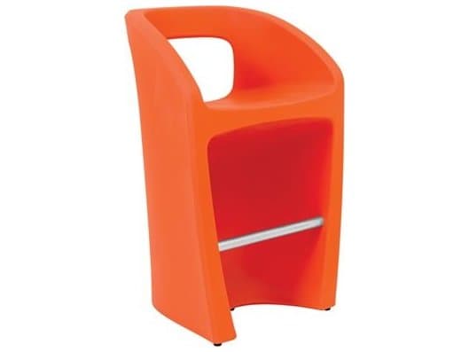 Tropitone Radius Marine Grade Polymer Stationary Patio Bar Stool with 15 lbs. Weight