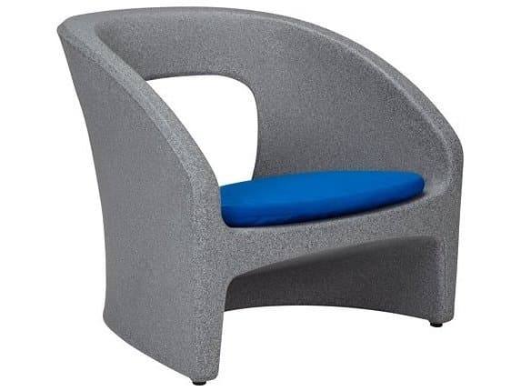 Tropitone Radius Marine Grade Polymer Resin Sand Outdoor Lounge Chair with Seat Pad