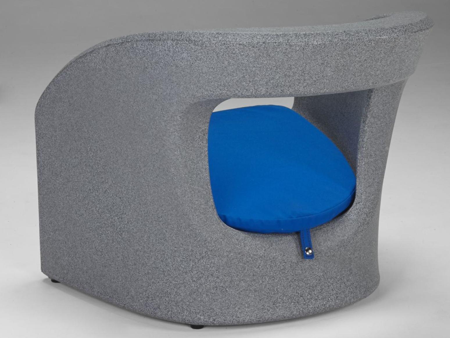 Tropitone Radius Marine Grade Polymer Resin Sand Outdoor Lounge Chair with Seat Pad