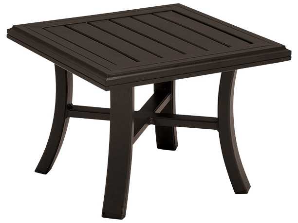 Tropitone Banchetto Slat Aluminum Square Tea Table