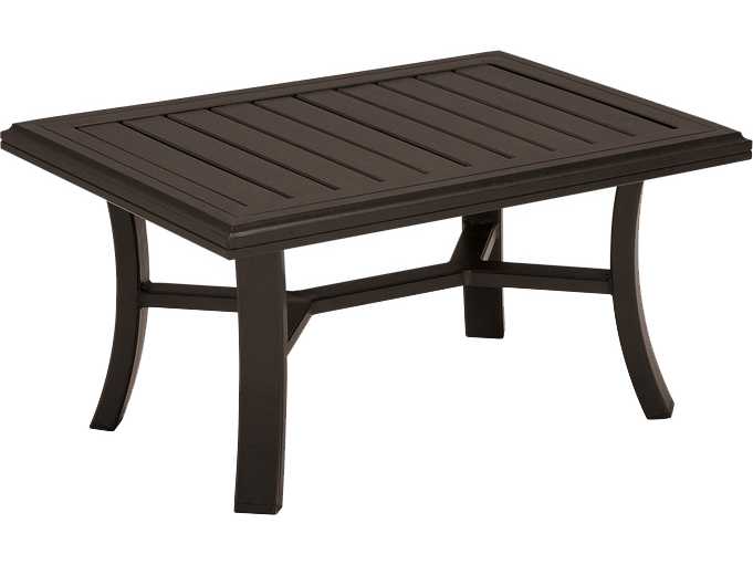 Tropitone Banchetto Slat Aluminum Rectangular Patio Coffee Table