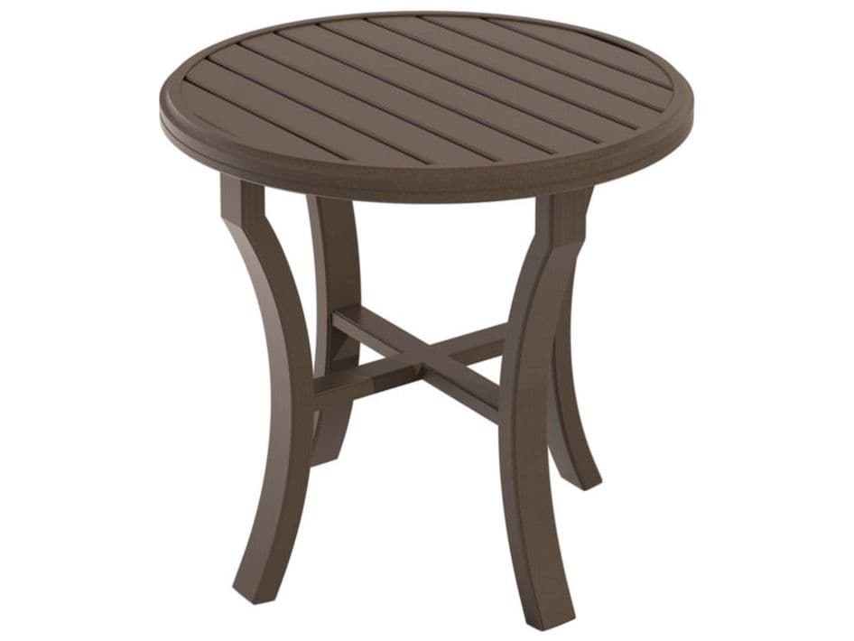 Tropitone Banchetto Slat Aluminum Round Patio Dining Table