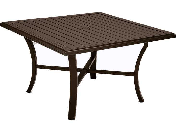 Tropitone Banchetto Slat Aluminum Square Patio Dining Table