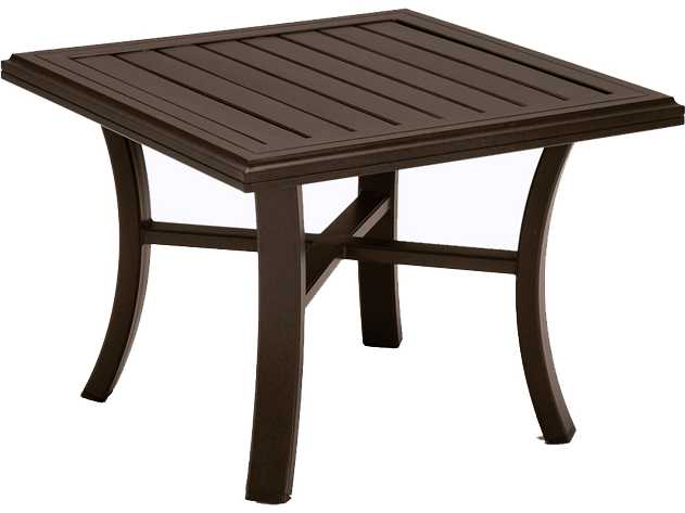 Tropitone Banchetto Slat Aluminum Square Outdoor Patio End Table