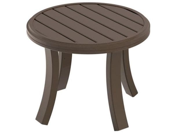 Tropitone Banchetto Slat Aluminum Round Tea Table