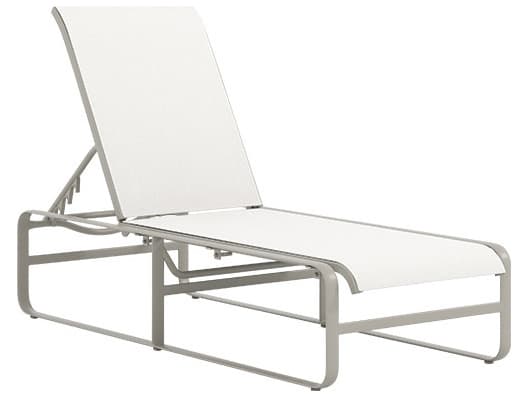 Tropitone Brasilia Sling Aluminum Outdoor Chaise Lounge with Arms