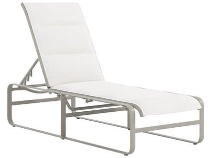 Tropitone Brasilia Padded Sling Aluminum Outdoor Patio Chaise Lounge with Arms