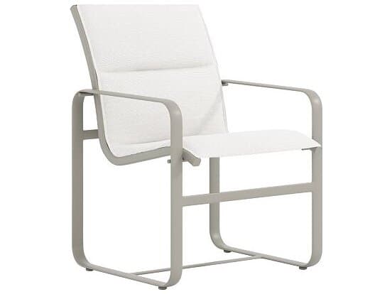 Tropitone Brasilia Padded Sling Aluminum Outdoor Patio Dining Arm Chair