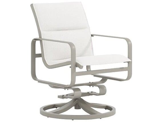 Tropitone Brasilia Padded Sling Aluminum Swivel Rocker Outdoor Dining Arm Chair