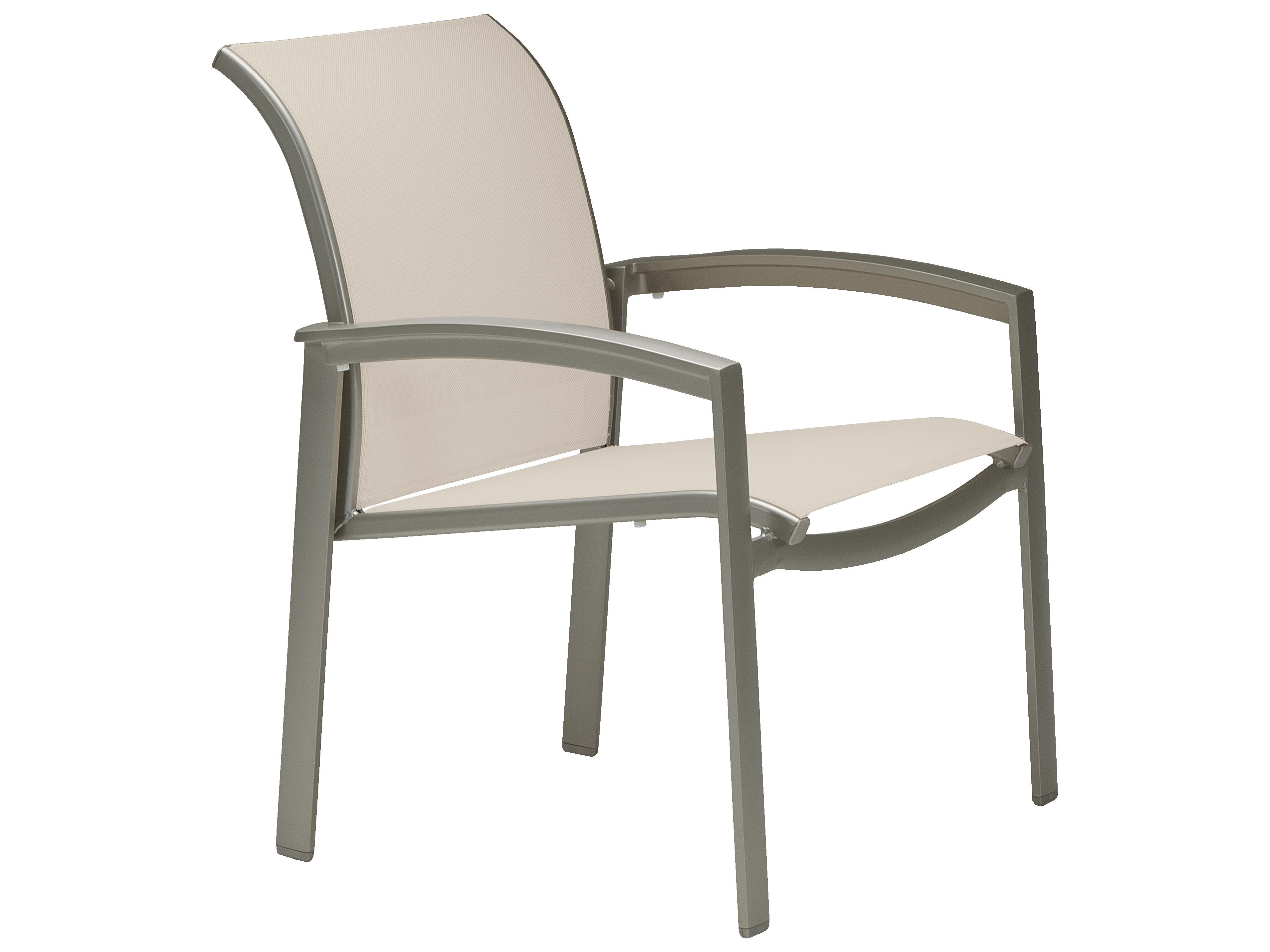 Tropitone Elance Relaxed Sling Aluminum Outdoor Patio Dining Arm Chair