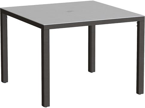 Tropitone Parson Solid Top Aluminum 42" Square KD Dining Table with Umbrella Hole