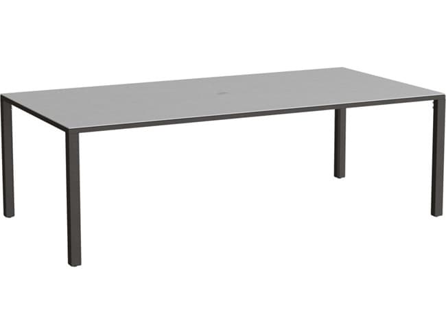 Tropitone Parson Solid Top Aluminum 84" x 42" Rectangular Dining Table with Umbrella Hole