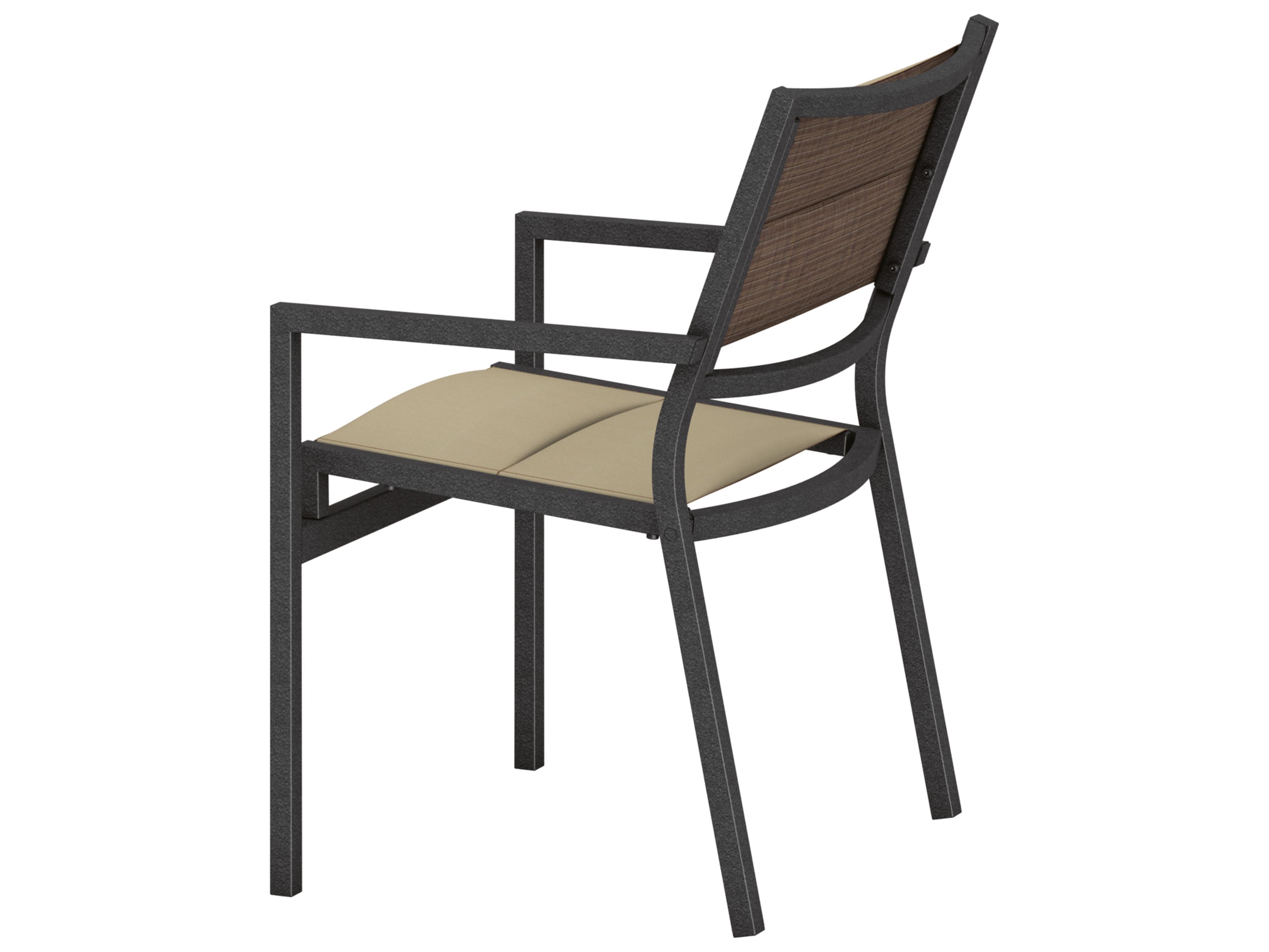 Tropitone Cabana Club Aluminum Padded Sling Outdoor Patio Dining Arm Chair