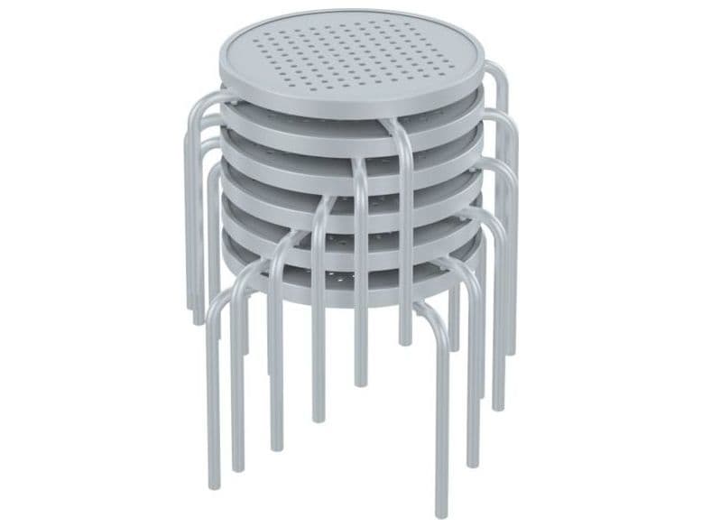 Tropitone Patterned Boulevard Aluminum Round Stacking Tea Table