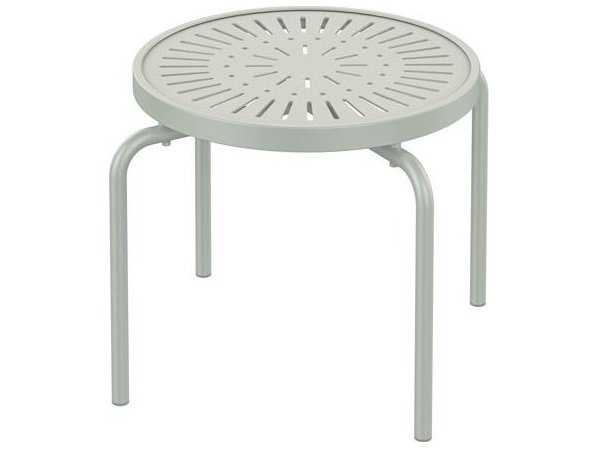 Tropitone Patterned La'stratta Aluminum Round Stacking Tea Table