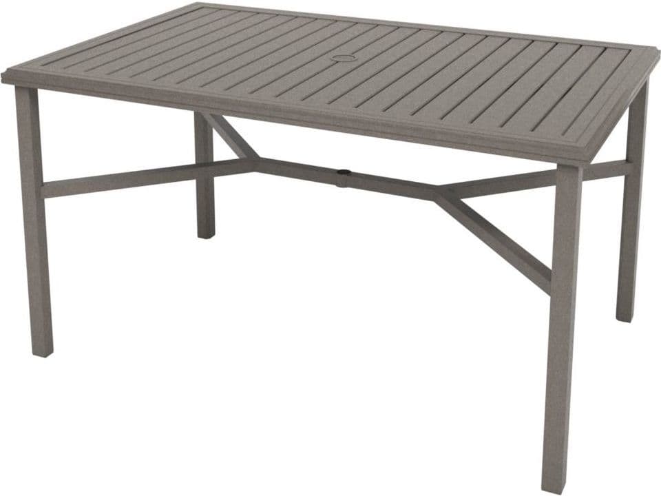 Tropitone Amici Aluminum Rectangular KD Outdoor Patio Counter Table with Umbrella Hole