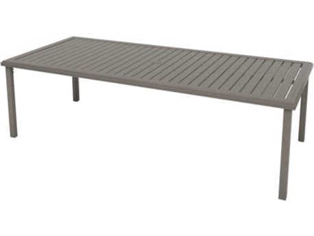 Tropitone Amici Aluminum Rectangular Patio Dining Table with Umbrella Hole
