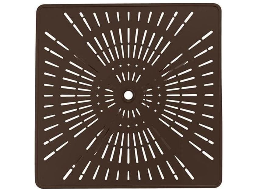 Tropitone La Stratta Aluminum Square KD Pedestal Outdoor Patio Bar Table with Umbrella Hole