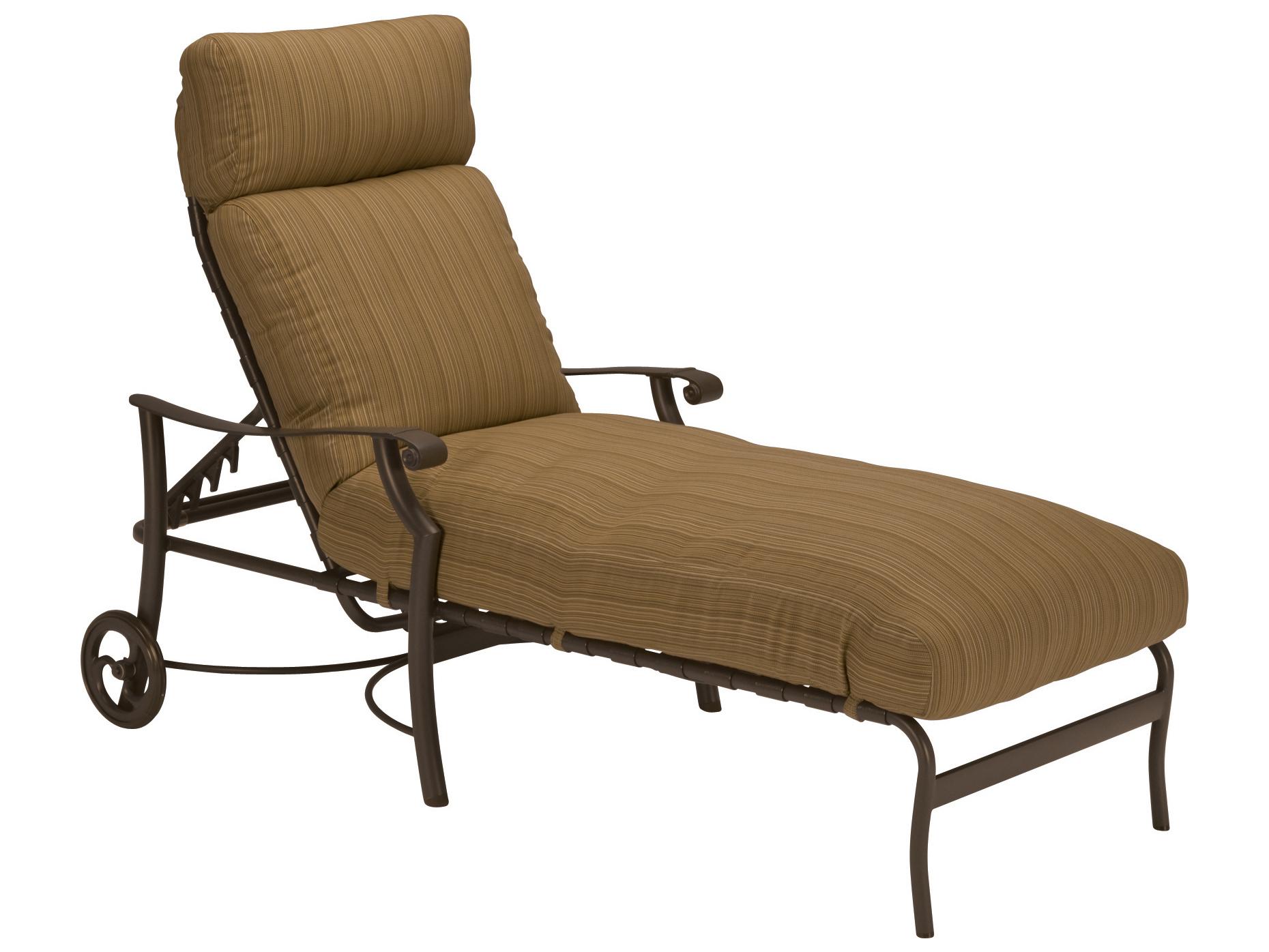 Tropitone Montreux Chaise Lounge with Wheels Replacement Cushions