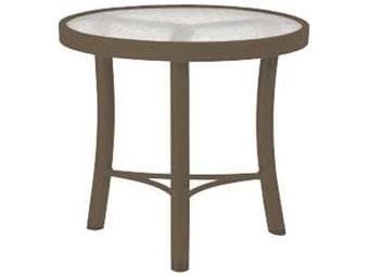 Tropitone Acrylic & Glass Tables Obscure Cast Aluminum Round Patio End Table