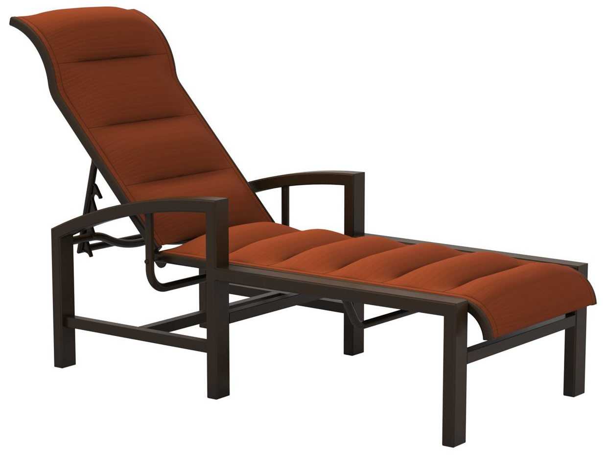 Tropitone Lakeside Padded Sling Aluminum Outdoor Patio Chaise Lounge