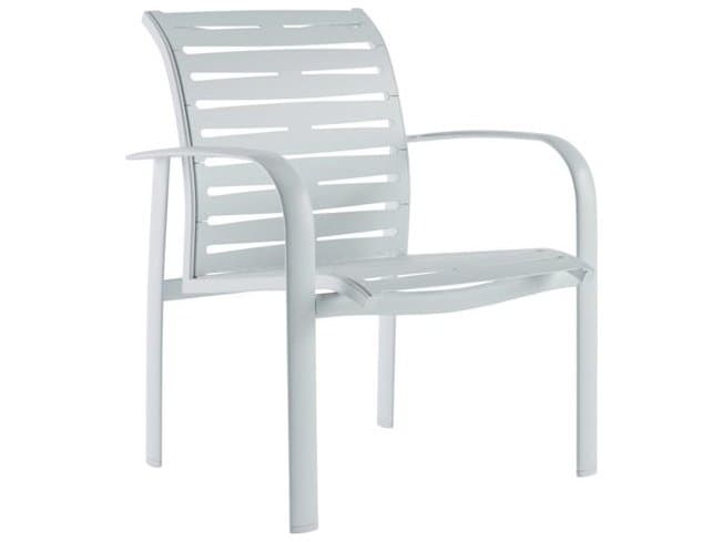 Tropitone Laguna Beach EZ Span Ribbon Aluminum Stackable Outdoor Dining Arm Chair