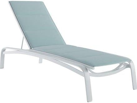 Tropitone Laguna Beach Relaxed Padded Sling Aluminum Stackable Outdoor Chaise Lounge