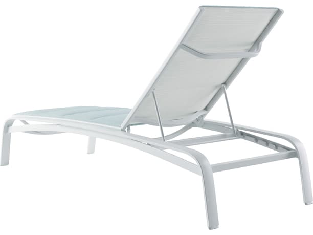 Tropitone Laguna Beach Relaxed Padded Sling Aluminum Stackable Outdoor Chaise Lounge