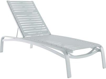 Tropitone Laguna Beach EZ Span Ribbon Aluminum Stackable Outdoor Patio Chaise Lounge