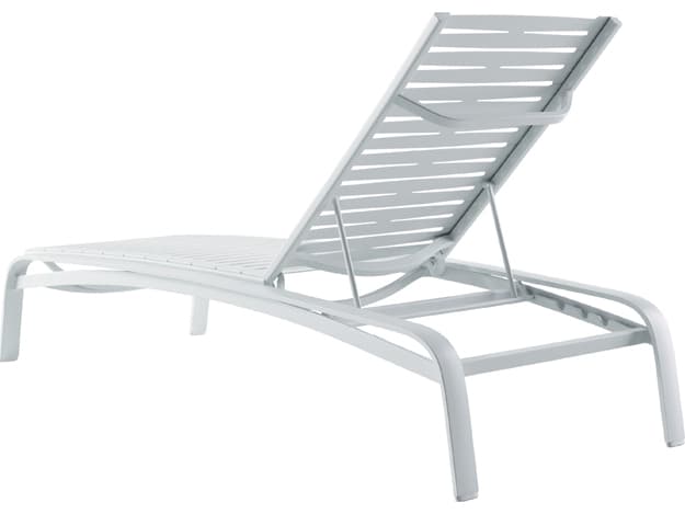 Tropitone Laguna Beach EZ Span Ribbon Aluminum Stackable Outdoor Patio Chaise Lounge