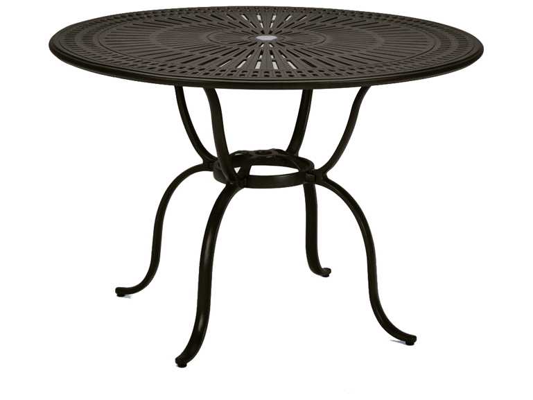 Tropitone Cast Kd Spectrum Tables Aluminum Round Umbrella Hole Patio Counter Table