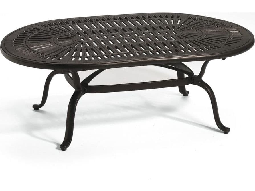 Tropitone Cast Kd Spectrum Tables Aluminum Oval Outdoor Coffee Table
