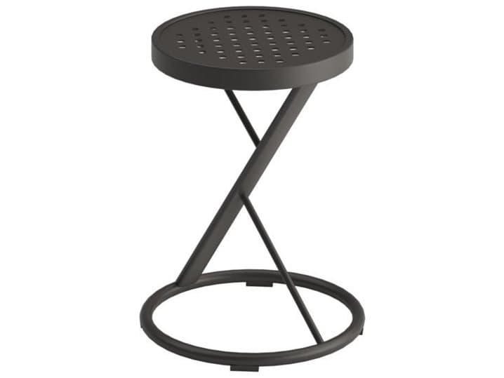 Tropitone Patterned Boulevard Aluminum Round Outdoor Patio End Table