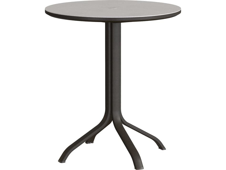 Tropitone Horizon Solid Aluminum 42" Round KD Pedestal Bar Table with Umbrella Hole