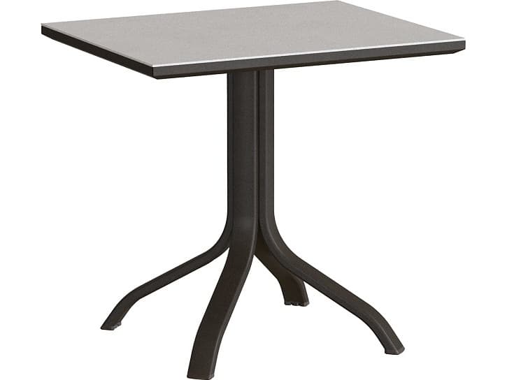 Tropitone Horizon Solid Aluminum 30" x 24" Rectangular KD Pedestal Dining Table